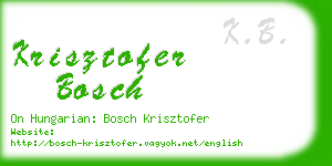 krisztofer bosch business card